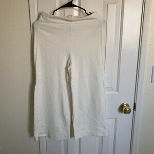 ZARA Wide Leg Pants with Back Zipper 5410/451, White, Size S
